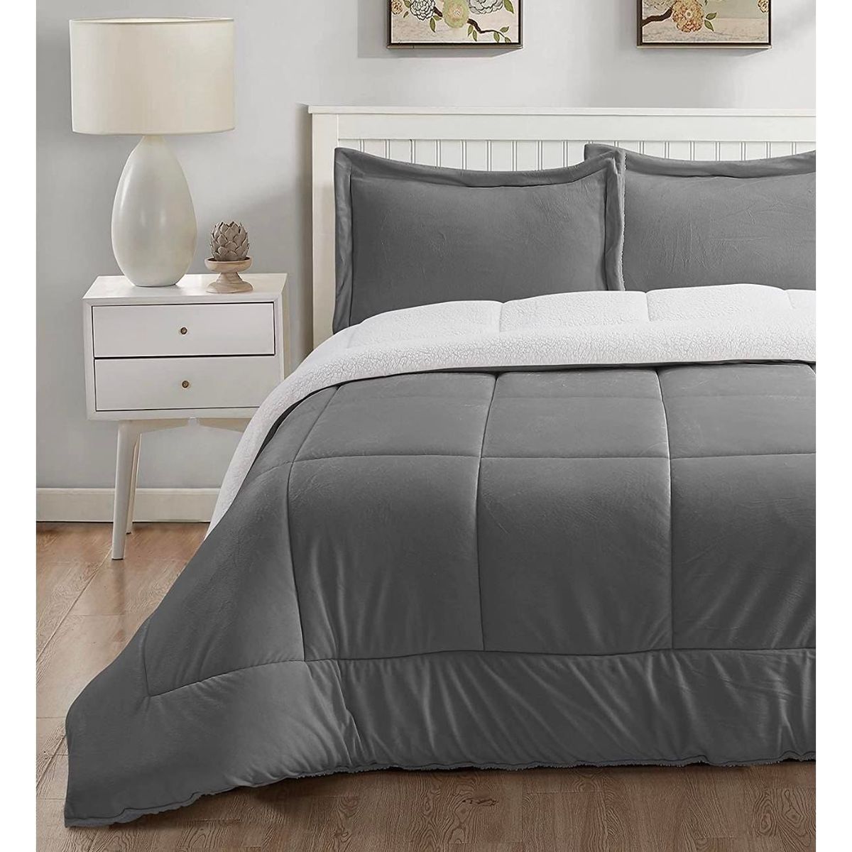 TEFI HOME - Edredón Sherpa Plomo 1.5 PLAZA