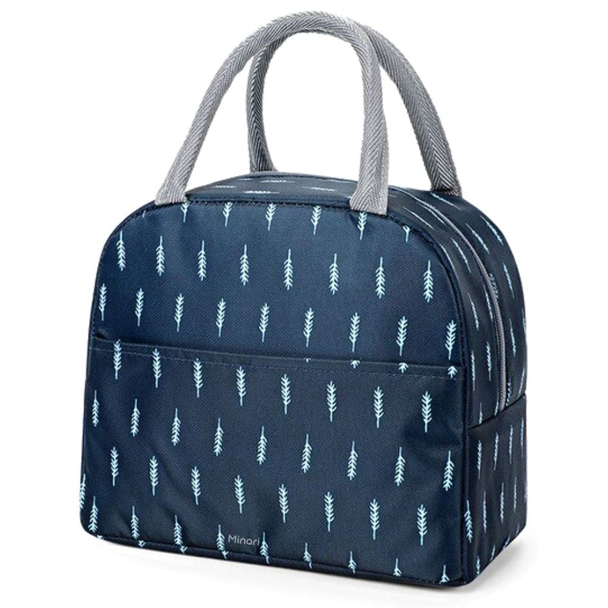 MINARI - Lonchera Térmica Fiambrera Portátil Diseño Hojas Azul 83L