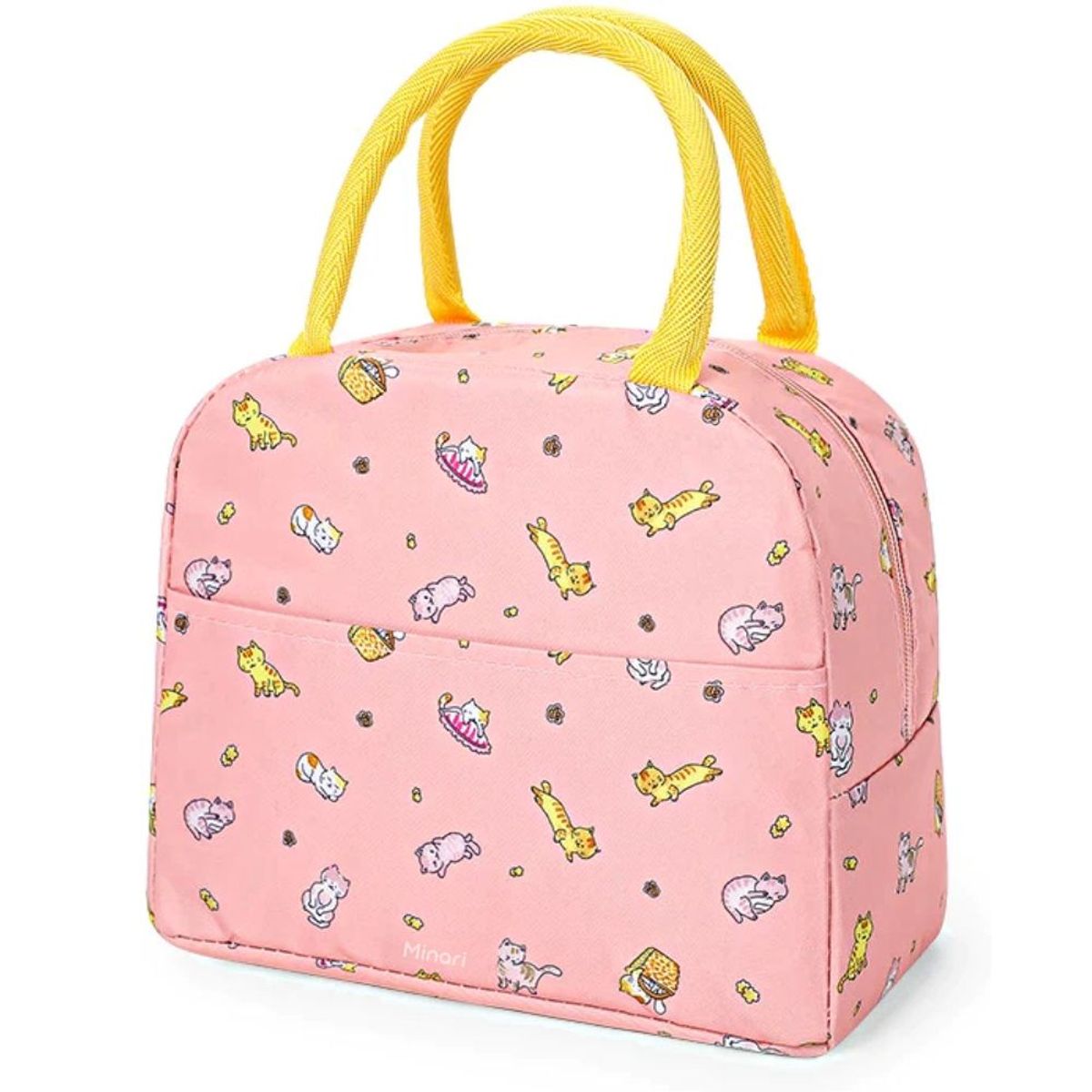 MINARI - Lonchera Térmica Fiambrera Portátil Diseño Gatitos Rosa 83L