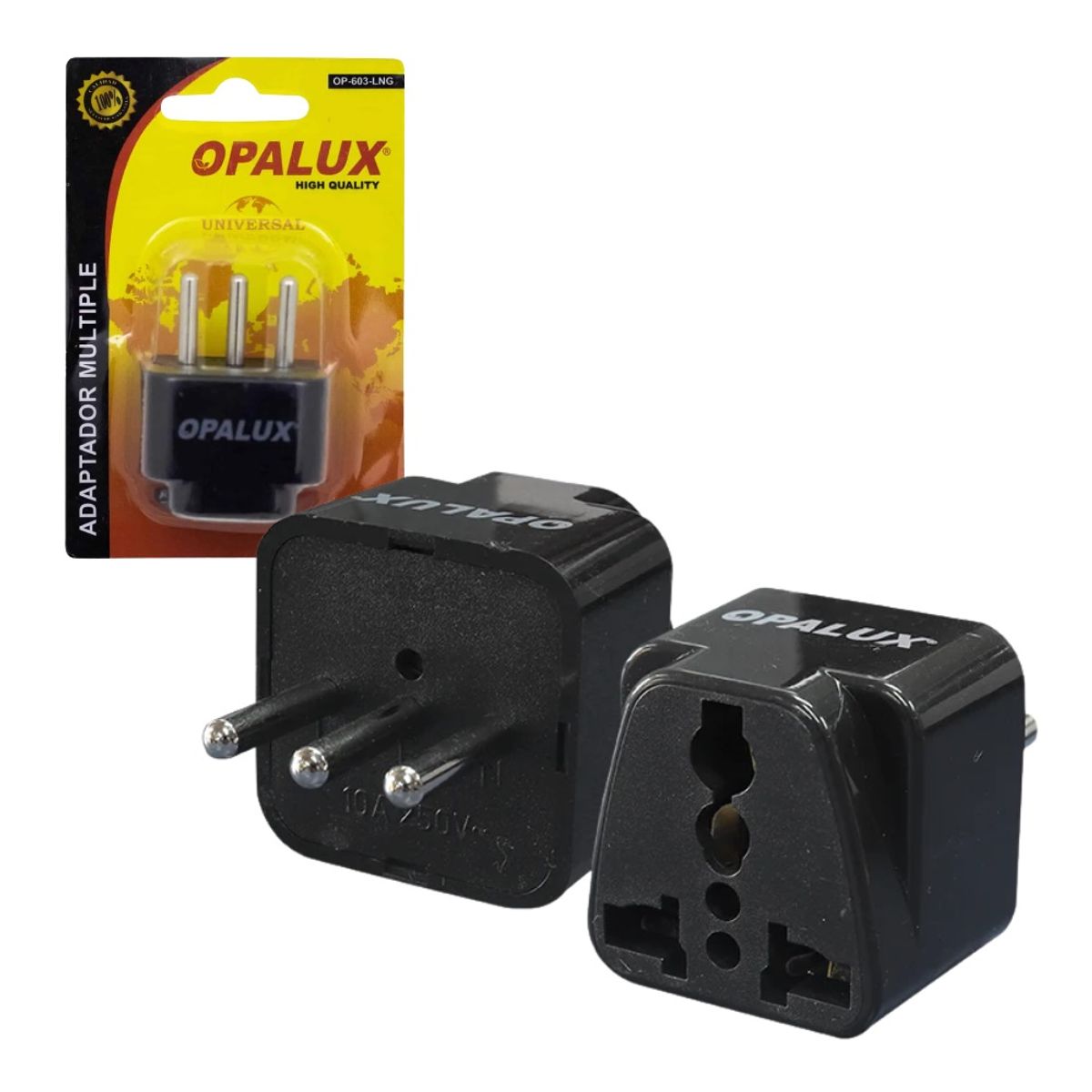 OPALUX - Adaptador Enchufe Multiple Redondo 3 En Linea Op603-l Opalux