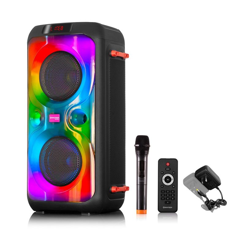 MAXTRON - Parlante Maxtron Paradis Torre 2 bocinas de 6.5" Luz LED BT Radio FM