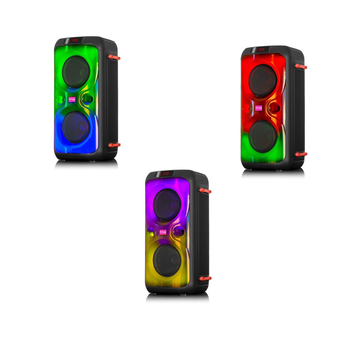 MAXTRON - Parlante Maxtron Paradis Torre 2 bocinas de 6.5" Luz LED BT Radio FM