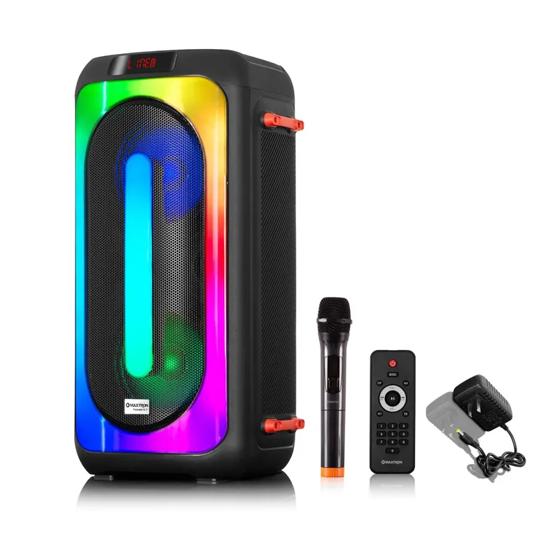 MAXTRON - Parlante Maxtron fassano6.5 Iluminación RGB 2 bocinas de 6.5" BT FM