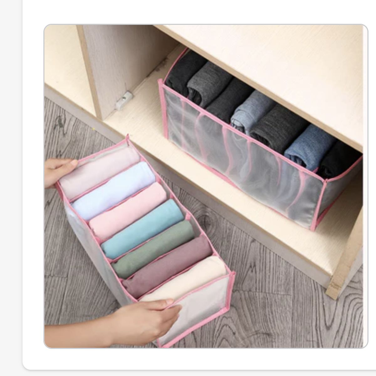 AURELA - Organizador de Pantalones Rosado Pack de 4 unidades.