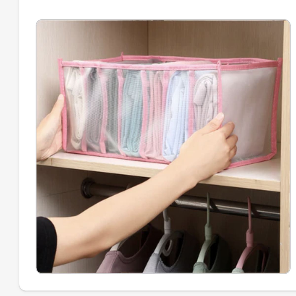 AURELA - Organizador de Pantalones Rosado Pack de 4 unidades.