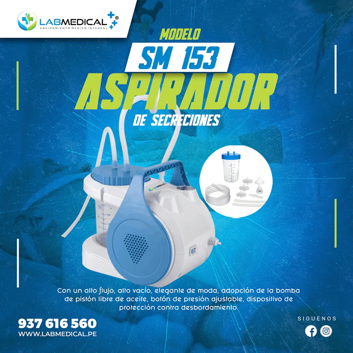 LABMEDICAL - ASPIRADOR DE SECRECIONES LABMEDICAL BR-SM153