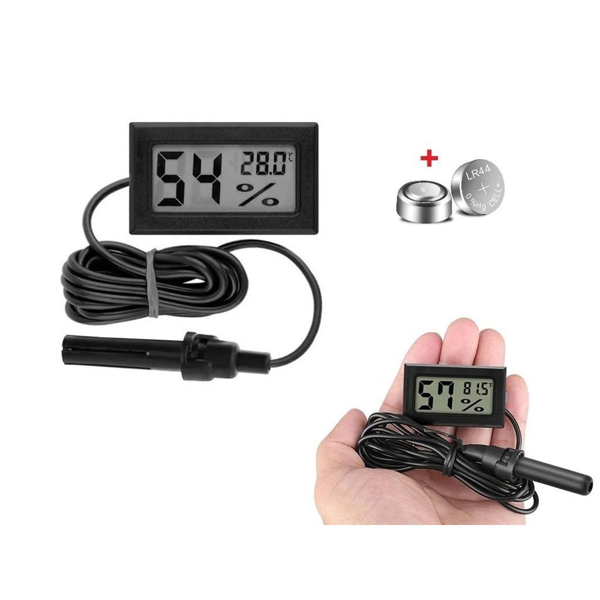 GENERICO - Termómetro Higrómetro Digital Lcd Humedad Temperatura con Sonda