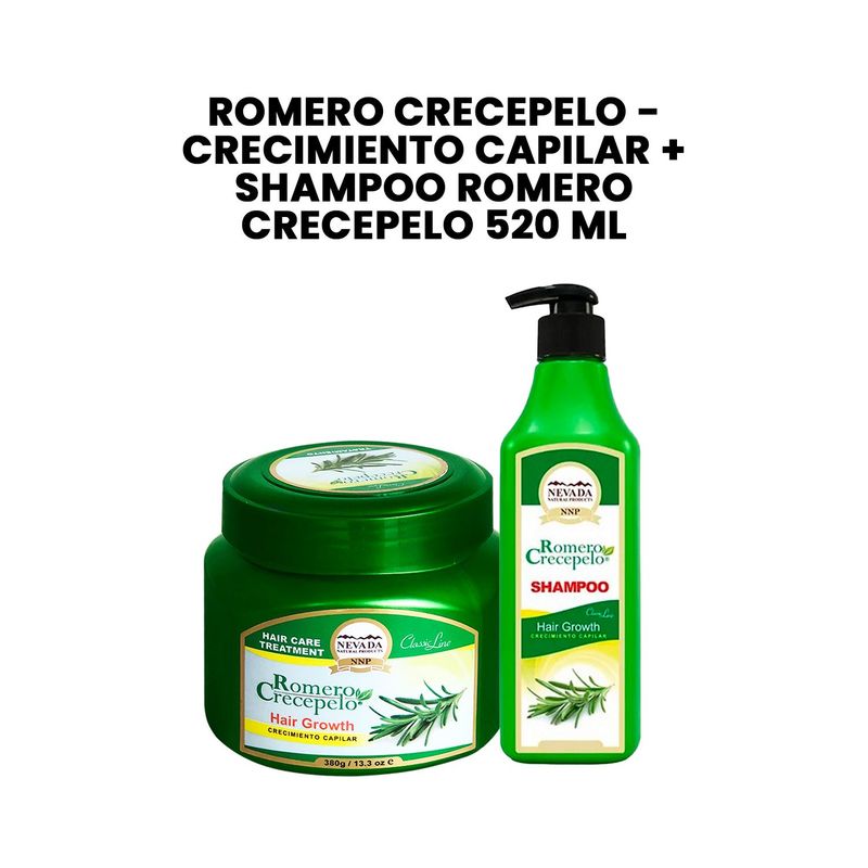 GENERICO - Romero Crecepelo - crecimiento capilar+Shampoo romero crecepelo 520 ml.