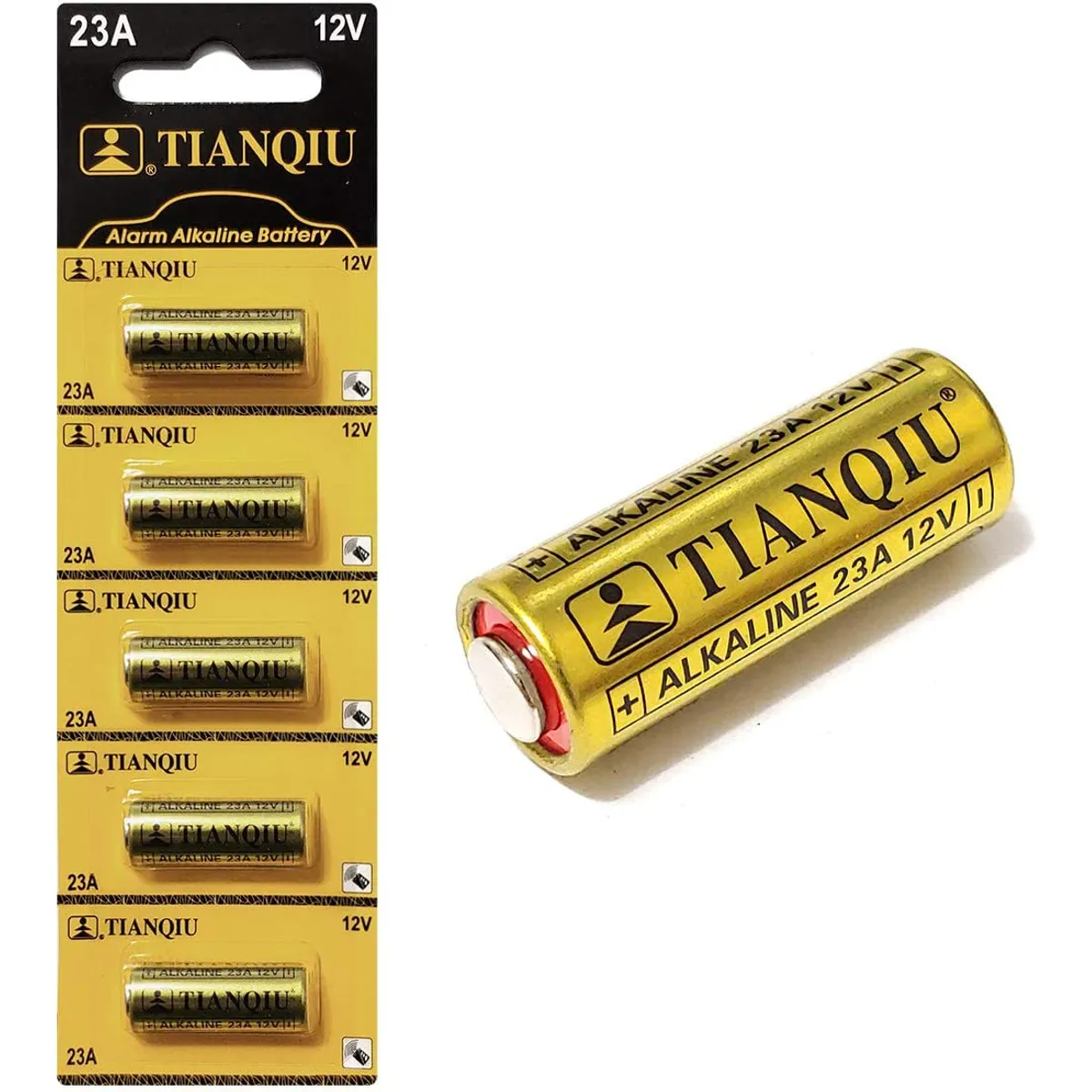 GENERICO - Pilas TIANQIU 23A - A23. 12V. Blister de 05 pilas