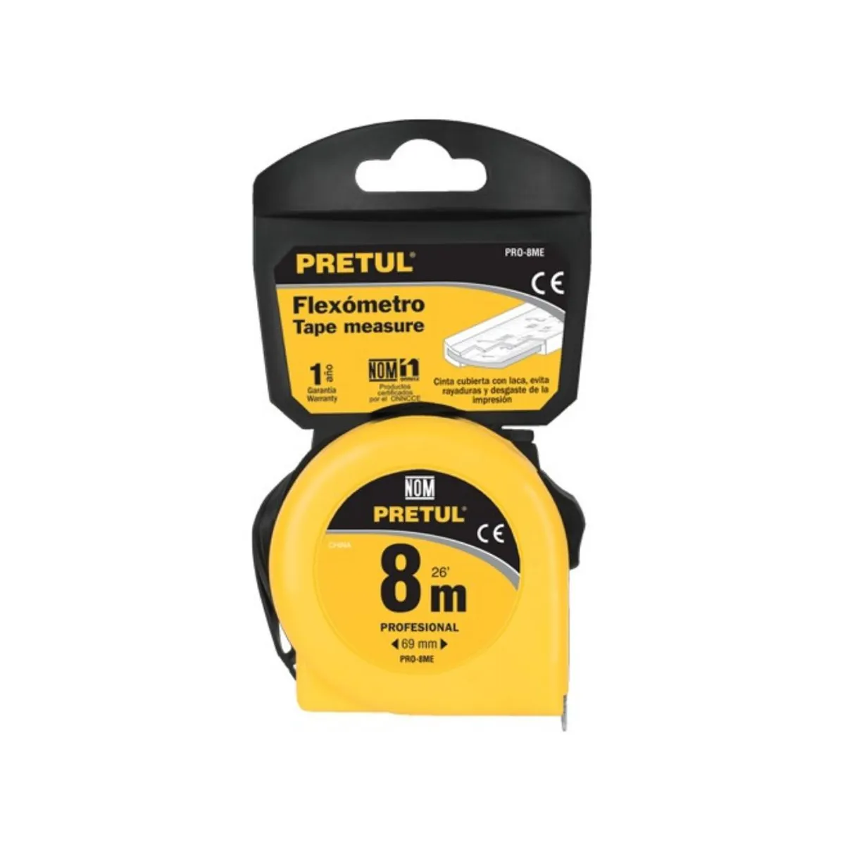 PRETUL - Wincha Cinta Metrica De 8 Metros De Metal Pretul