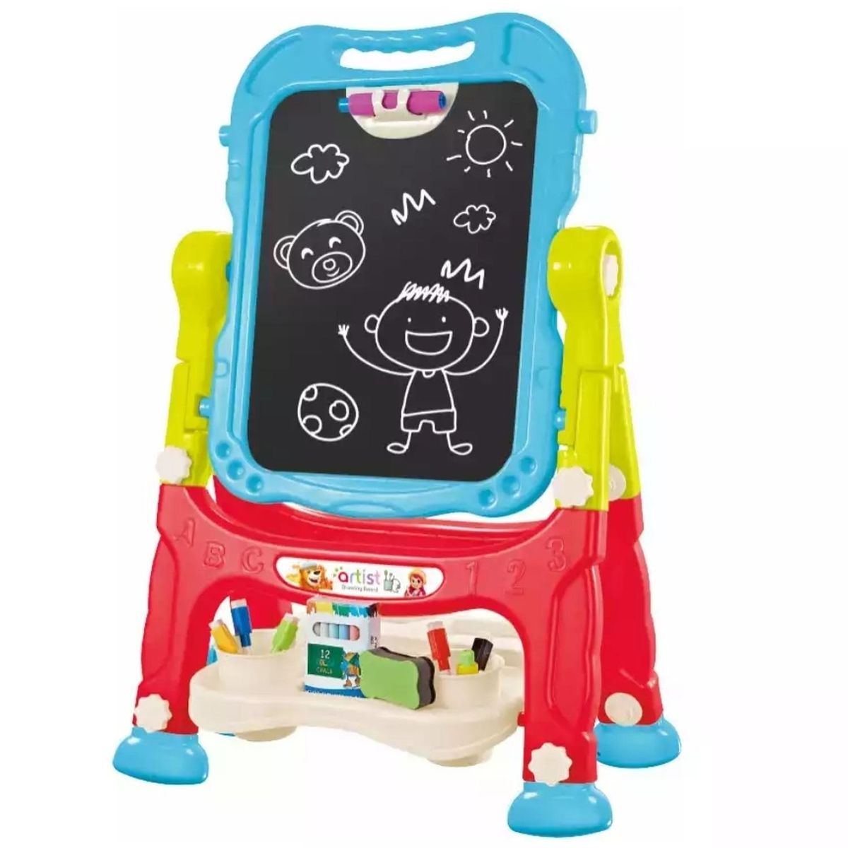 MINARI - Pizarra Doble Tablero de Arte y Dibujo de Niños 2en1 100P