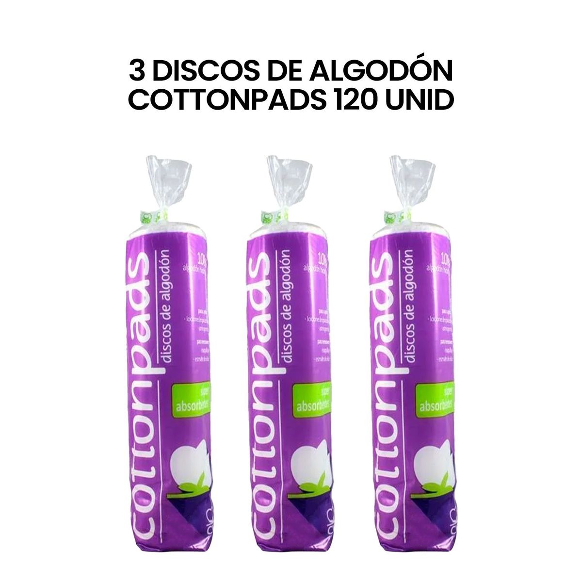GENERICO - 3 Discos de Algodón Cottonpads 120 UNID_123