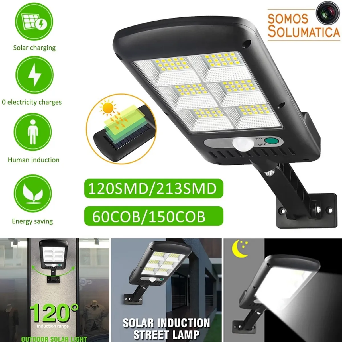 OEM - Lampara Luz Solar Led - Autoencedido - Con Sensor De Movimiento