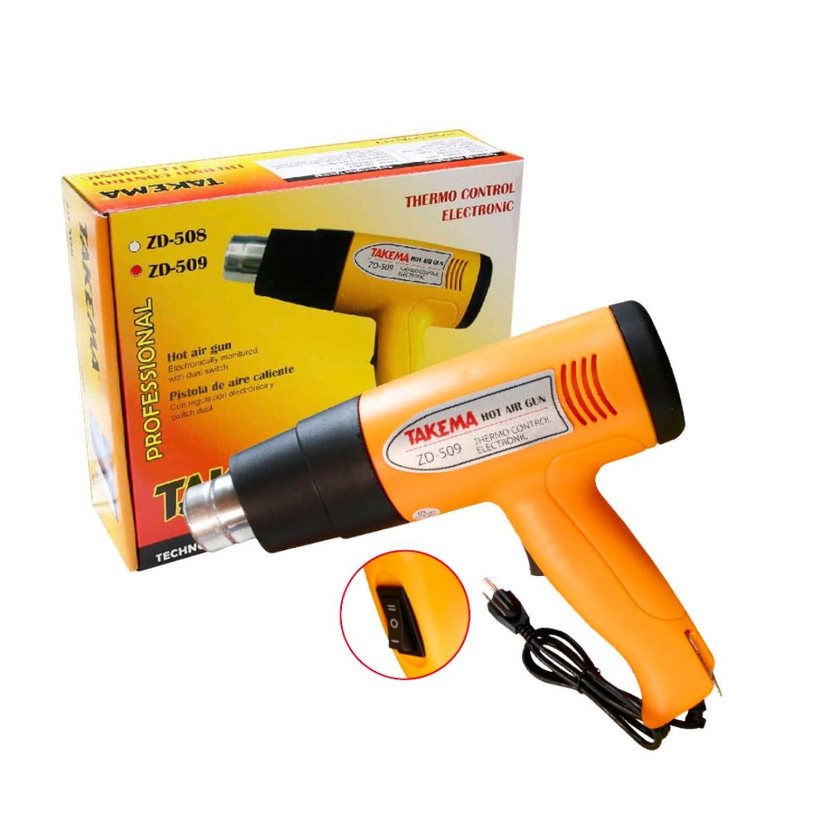 TAKEMA - Pistola De Aire Caliente Industrial 500°C 1500w Takema