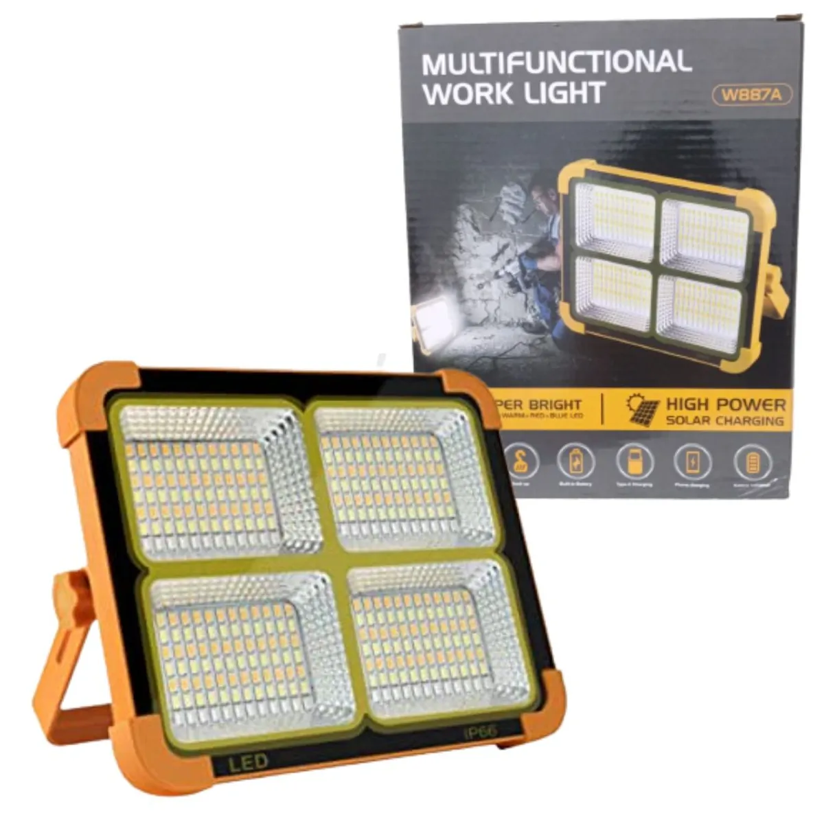 GENERICO - Reflector Led Potente Carga Solar Multifuncional Colgante