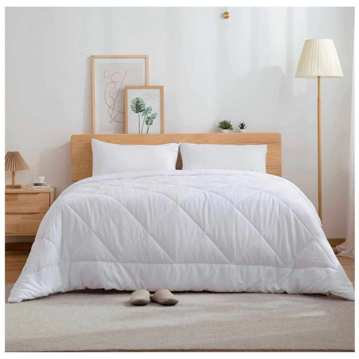 TEFI HOME - Cubrecama Monocromo Blanco 2 PLAZAS