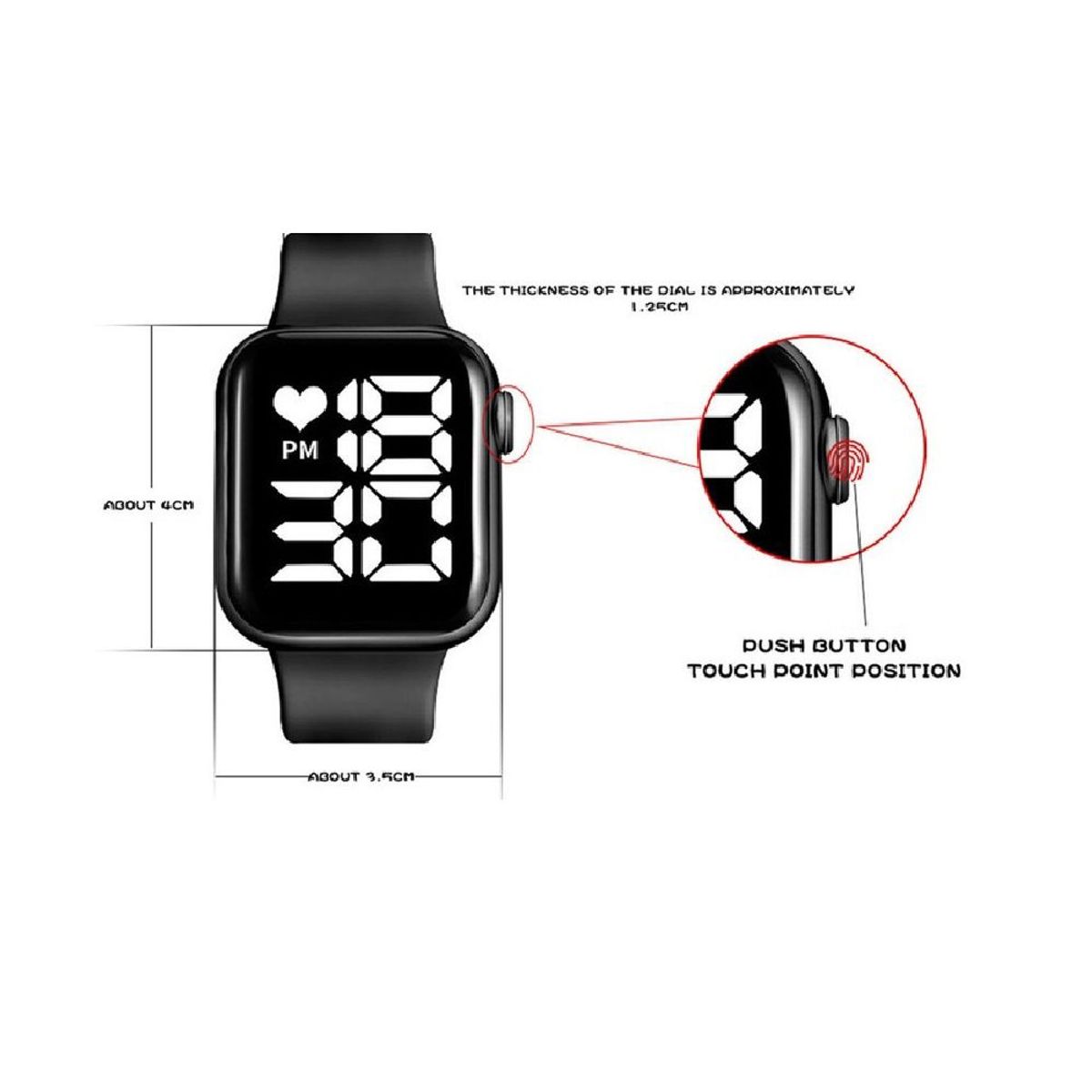 GENERICO - Reloj Electrónico Deportivo LED C002 35mm