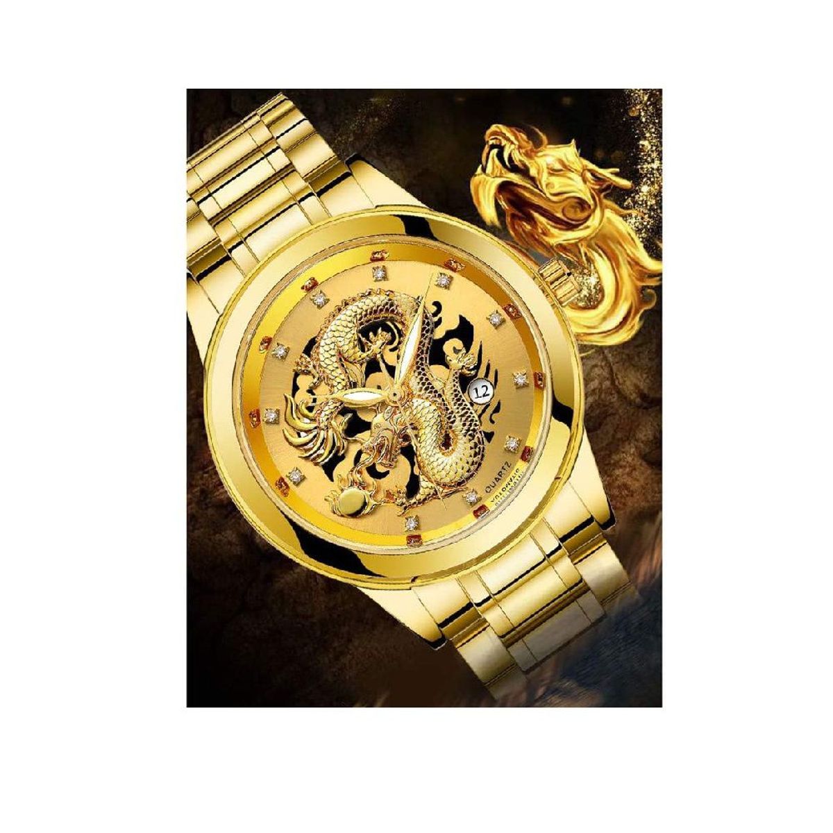 GENERICO - Reloj acero acuático Dragon chino SL25_.