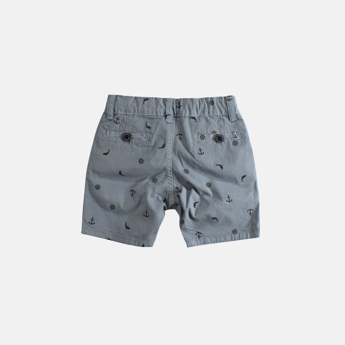 YONISTERS CLOTHING - Short Tafeta Estampado Ancla Kids Stretch Yonisters Clothing Gris