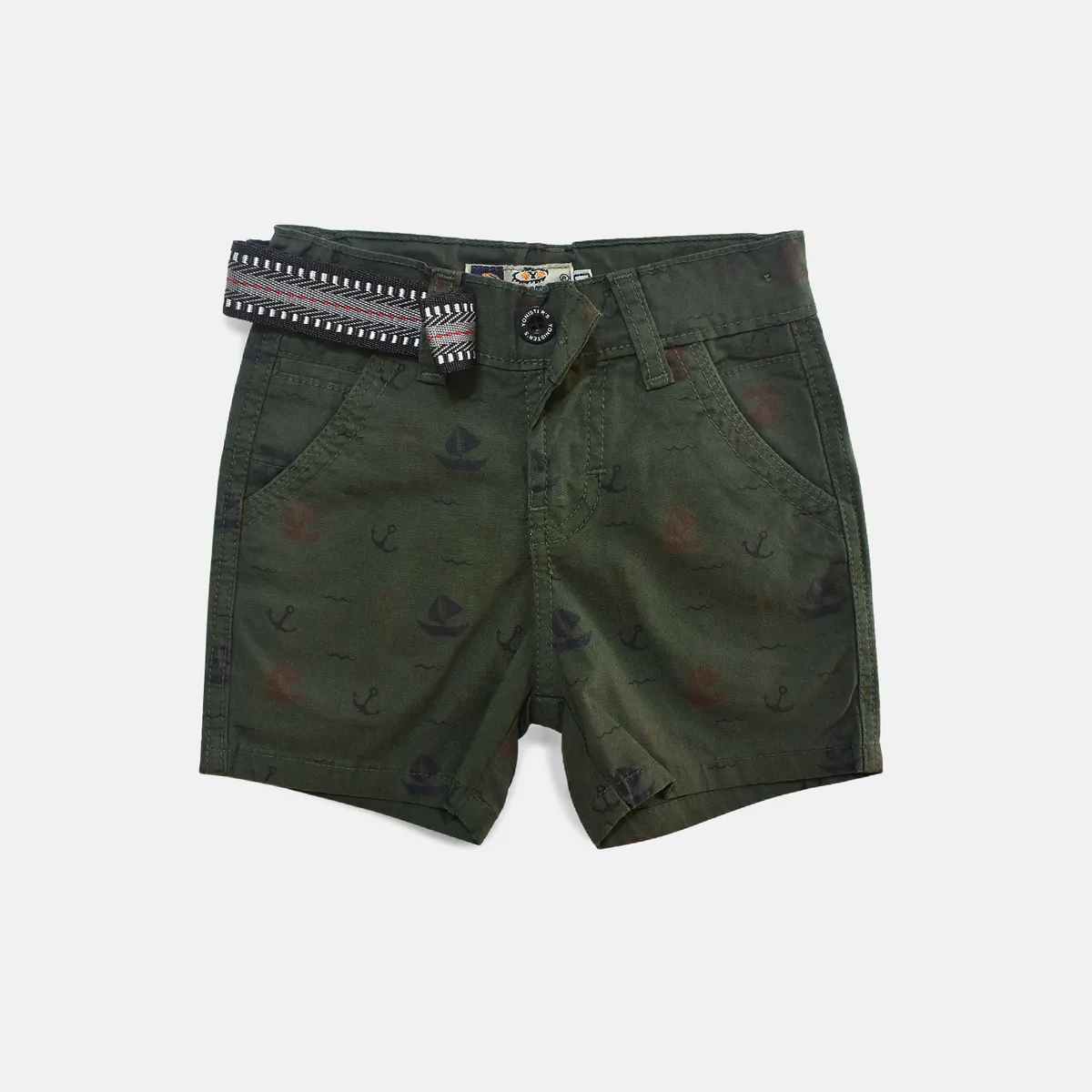 YONISTERS CLOTHING - Short de Niño Drill Tafeta Estampado Verde  Comodidad y Estilo Casual Premium
