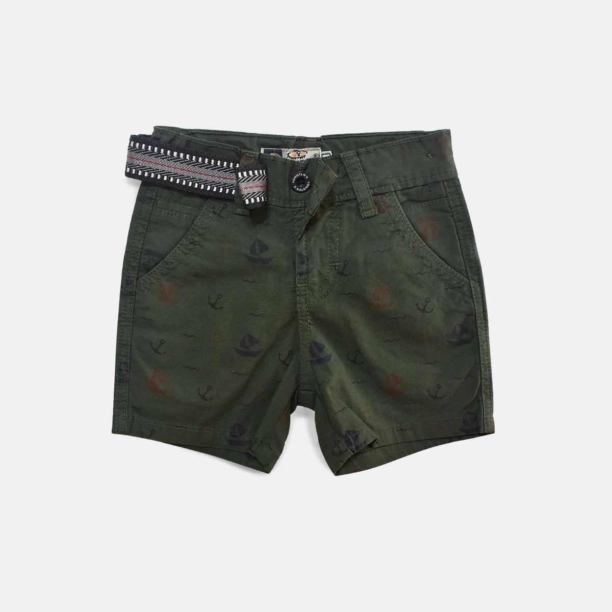 YONISTERS CLOTHING - Short de Niño Drill Tafeta Estampado Verde  Comodidad y Estilo Casual Premium