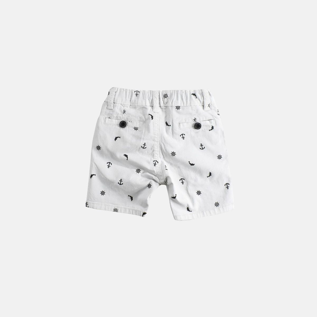 YONISTERS CLOTHING - Short Tafeta Estampado Ancla Kids Stretch Yonisters Clothing Blanco