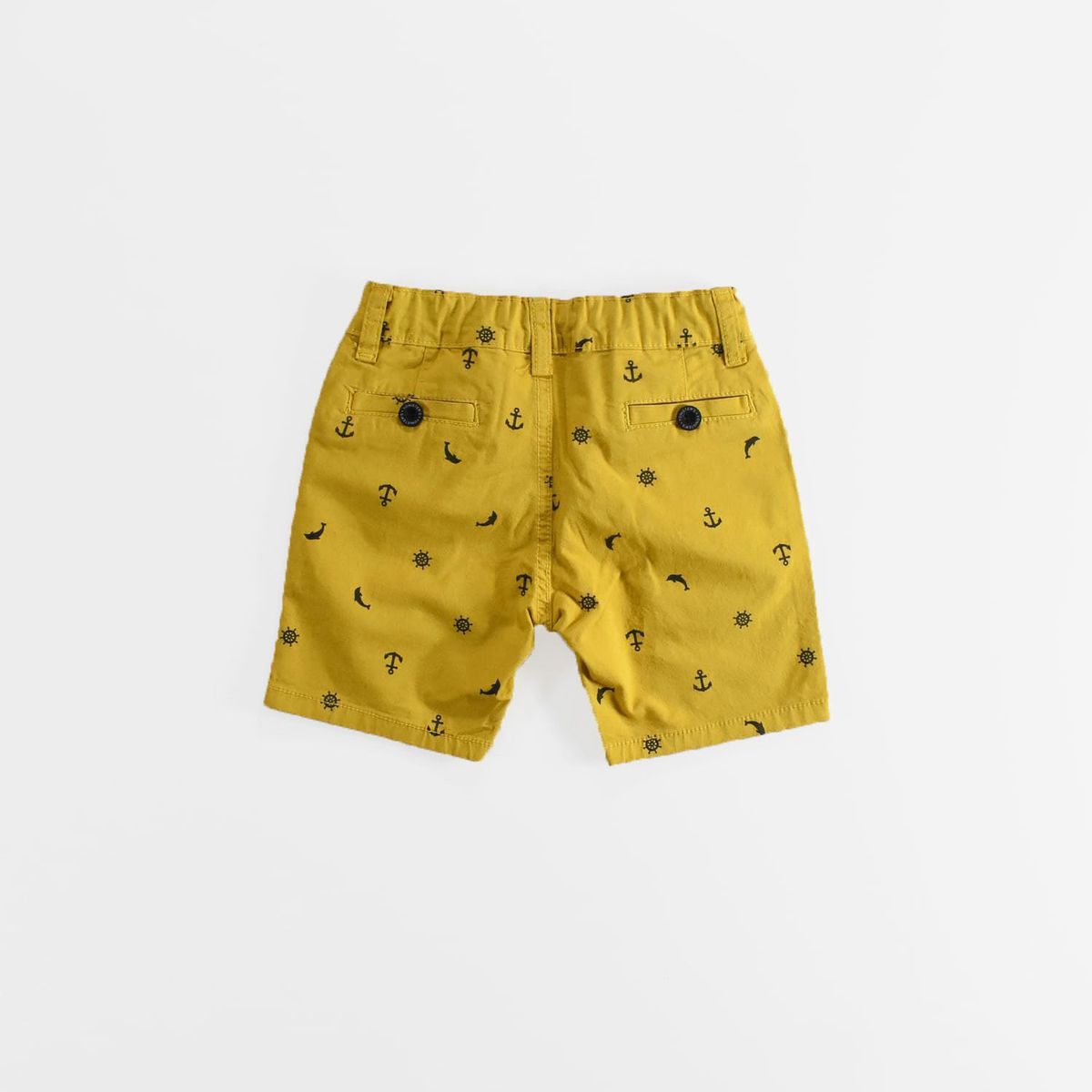 YONISTERS CLOTHING - Short Tafeta Estampado Ancla Kids Stretch Yonisters Clothing Amarillo