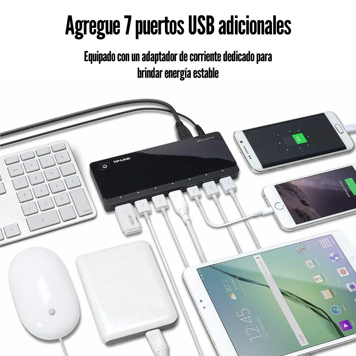 TP LINK - TP-Link - HUB USB UH700 De 7 Puertos USB 3.0 Con Adaptador DC