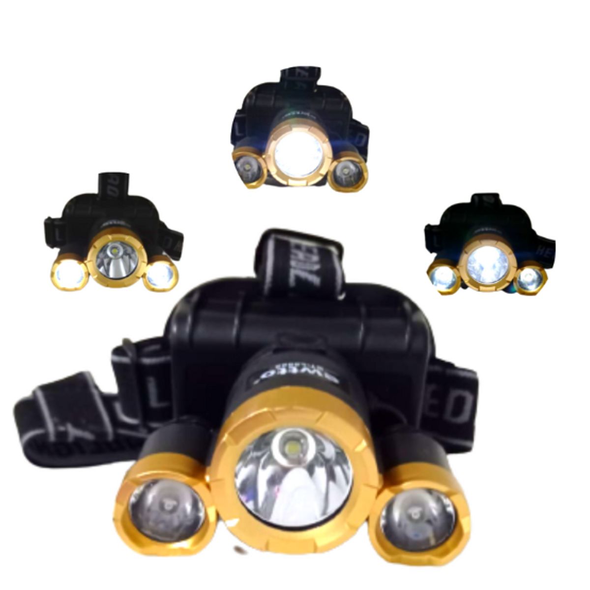 EWTTO - Linterna Frontal Recargable 3 Led 5W Alto Brillo Ewtto L5522