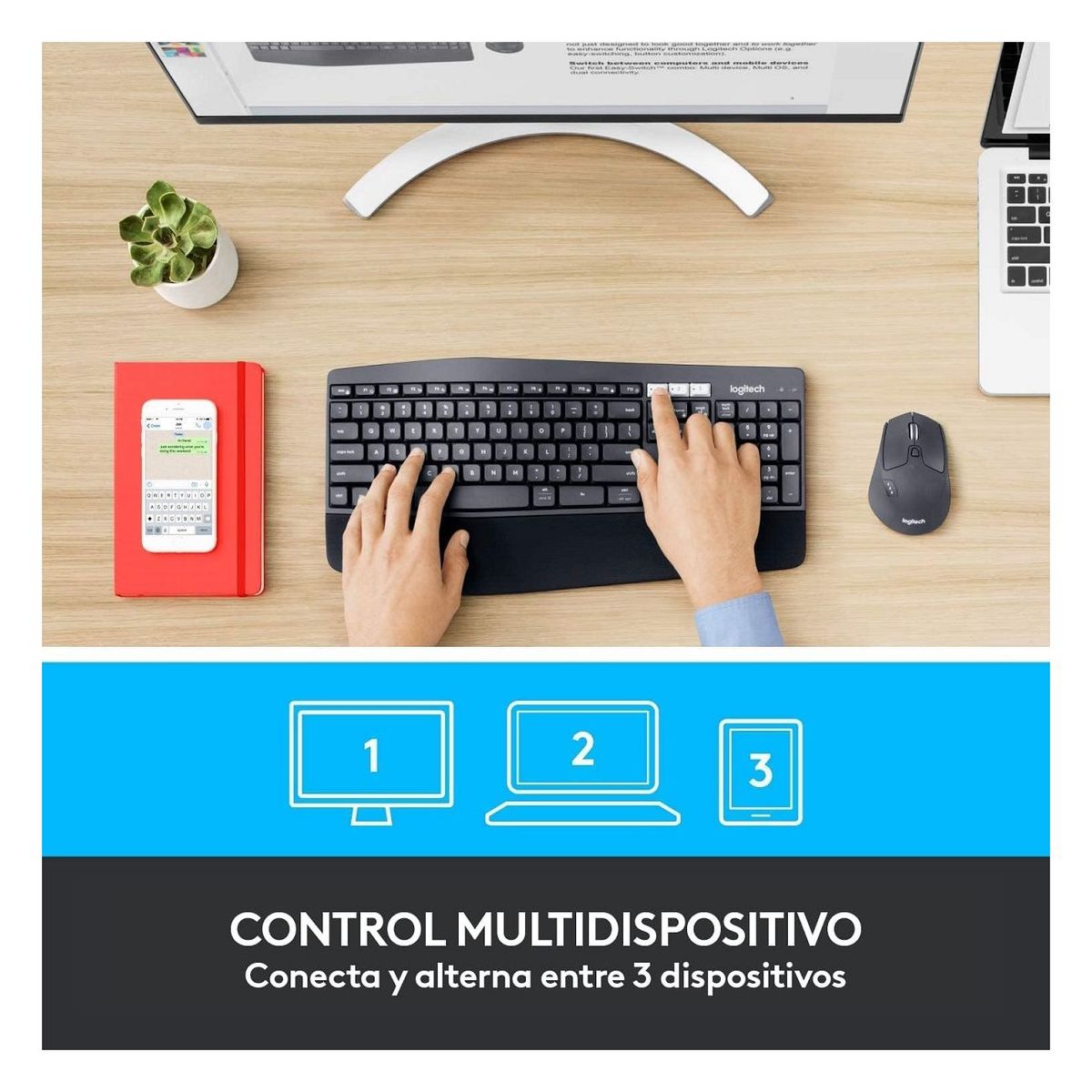 LOGITECH - Logitech - Kit Wireless MK850 Performance Ergonómico Multidispositivo