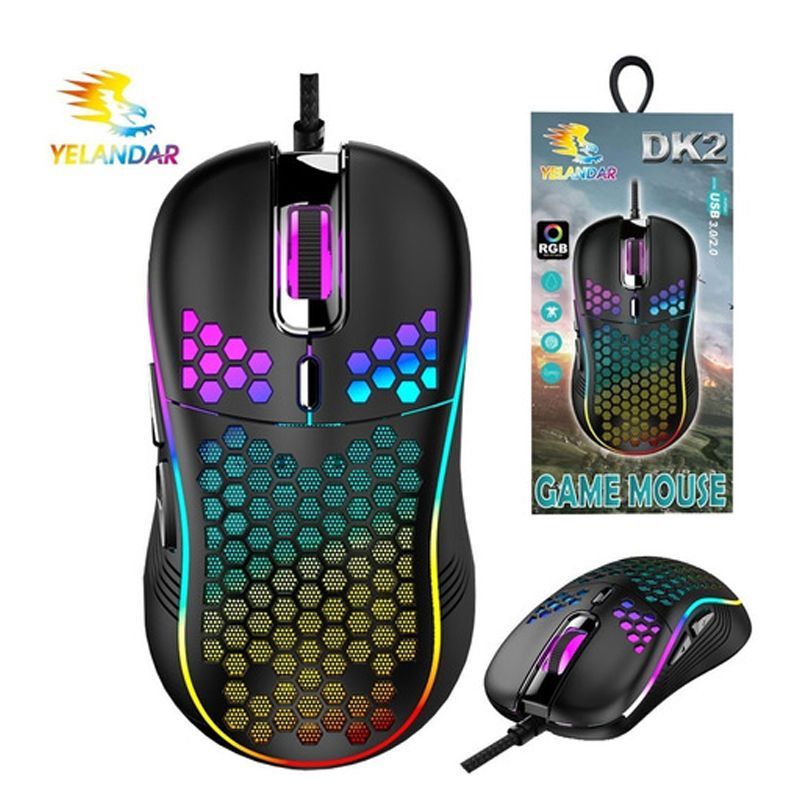 SEISA - Mouse Gamer RGB Retro iluminado 7 Botones USB DPI 6000