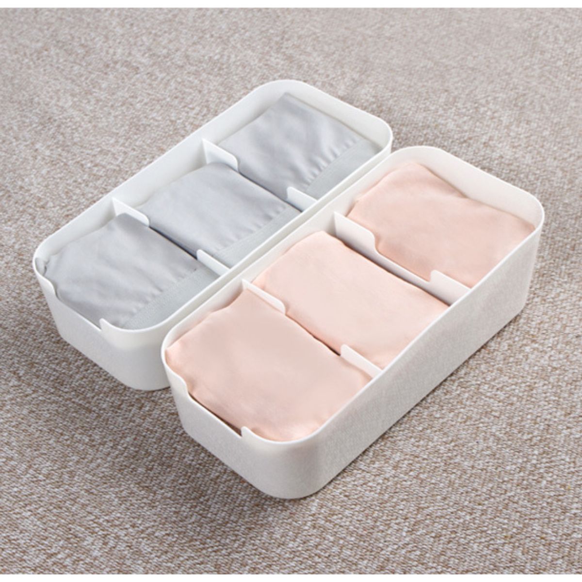 AURELA - Pack de 3 Cajas Organizadoras con 3 Divisiones