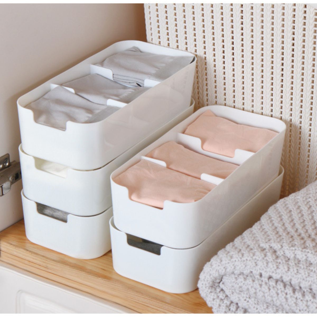 AURELA - Pack de 3 Cajas Organizadoras con 3 Divisiones