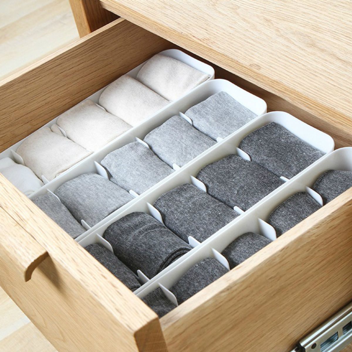 AURELA - Pack de 3 Cajas Organizadoras con 5 Divisiones