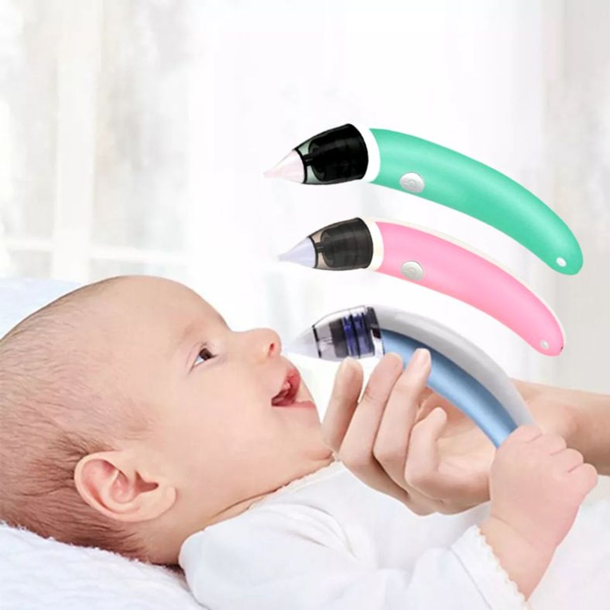 GENERICO - Aspirador o succionador nasal eléctrico bebe y niños ROSADO