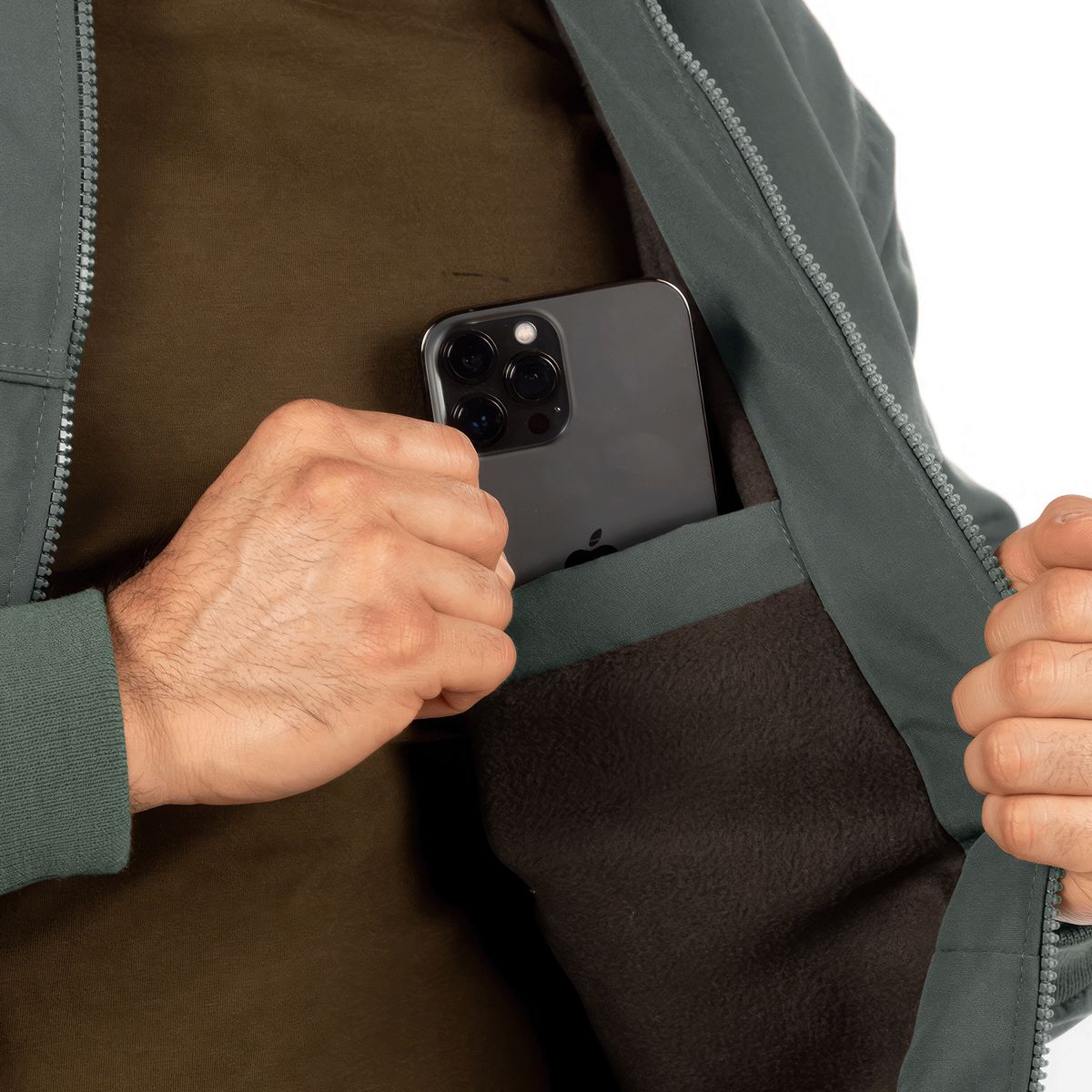 KAEROSHY - Casaca Legant Hombre Cuello Tejido - Verde Arena