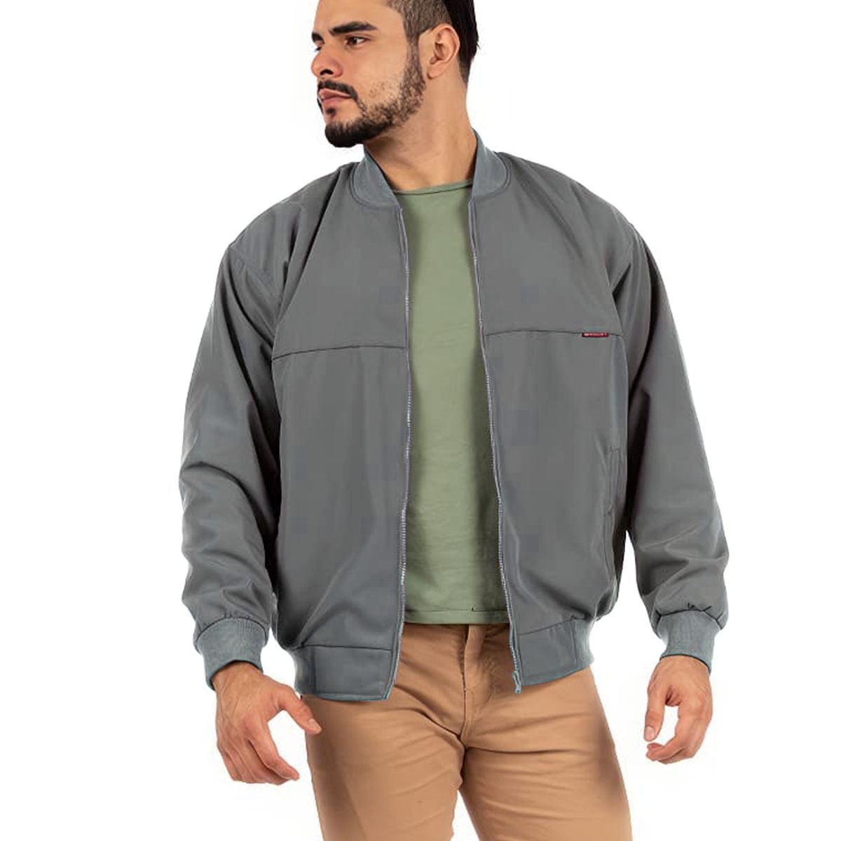 KAEROSHY - Casaca Legant Hombre Cuello Tejido - Gris