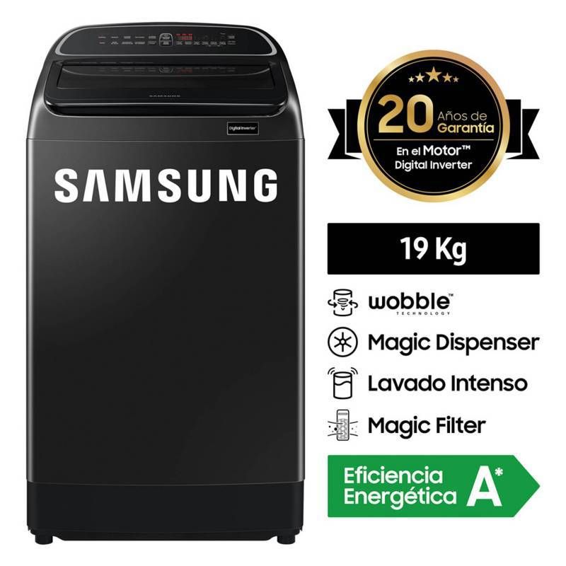 SAMSUNG - Lavadora Automática Samsung 19 KG WA19T6260BV - Negro