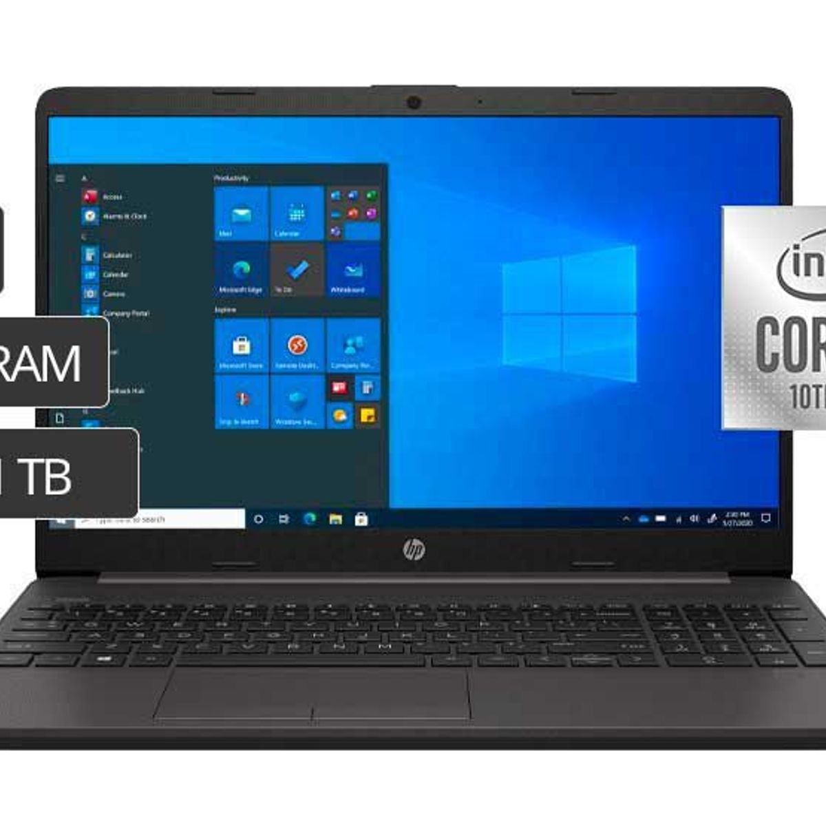 HP - Laptop HP 250 G8 Core i3 10ma Gen,15.6" RAM 4GB, Disco Duro 1TB - Gris