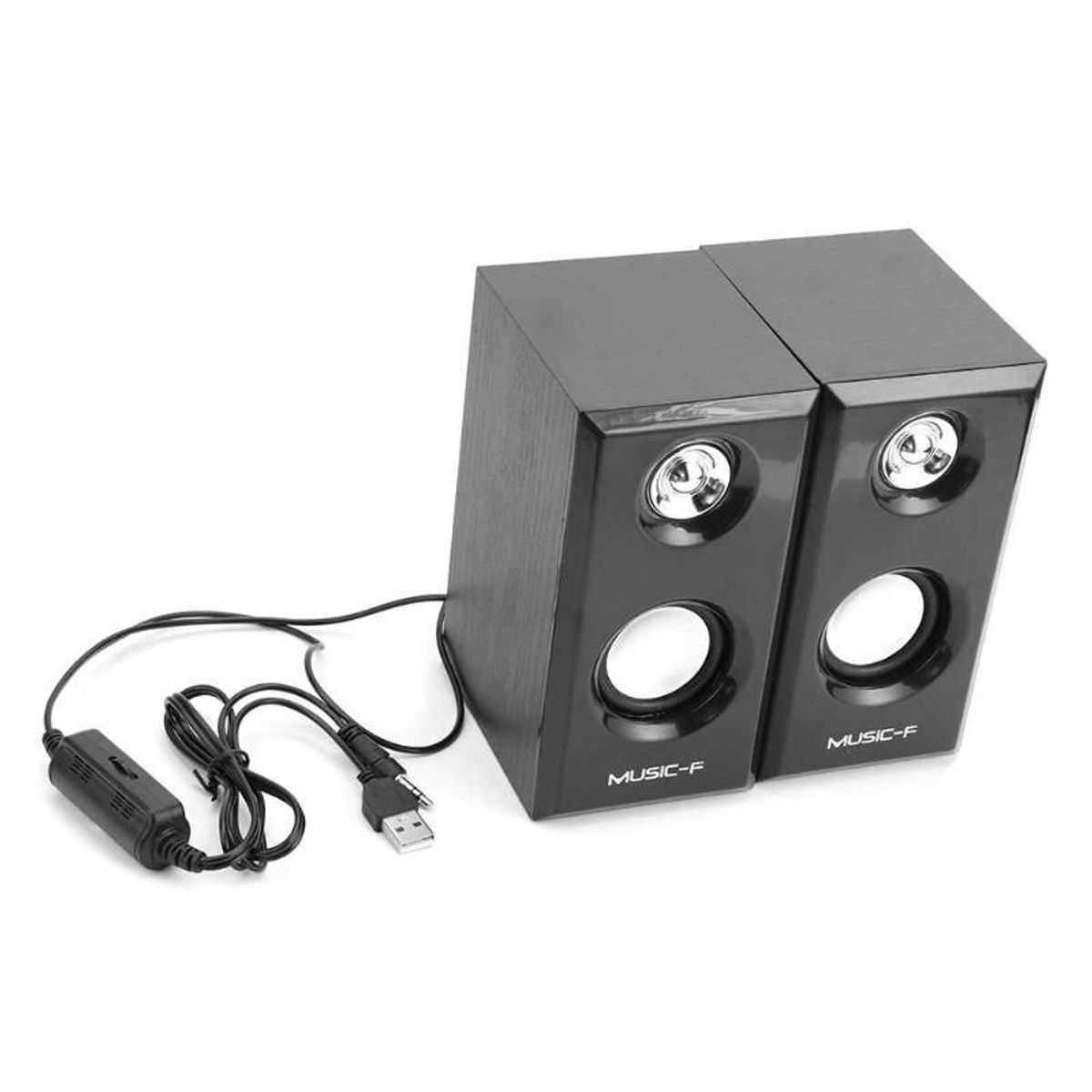 ITELSISTEM - Parlante Madera Para PC Laptop usb Cableado Itelsistem Negro