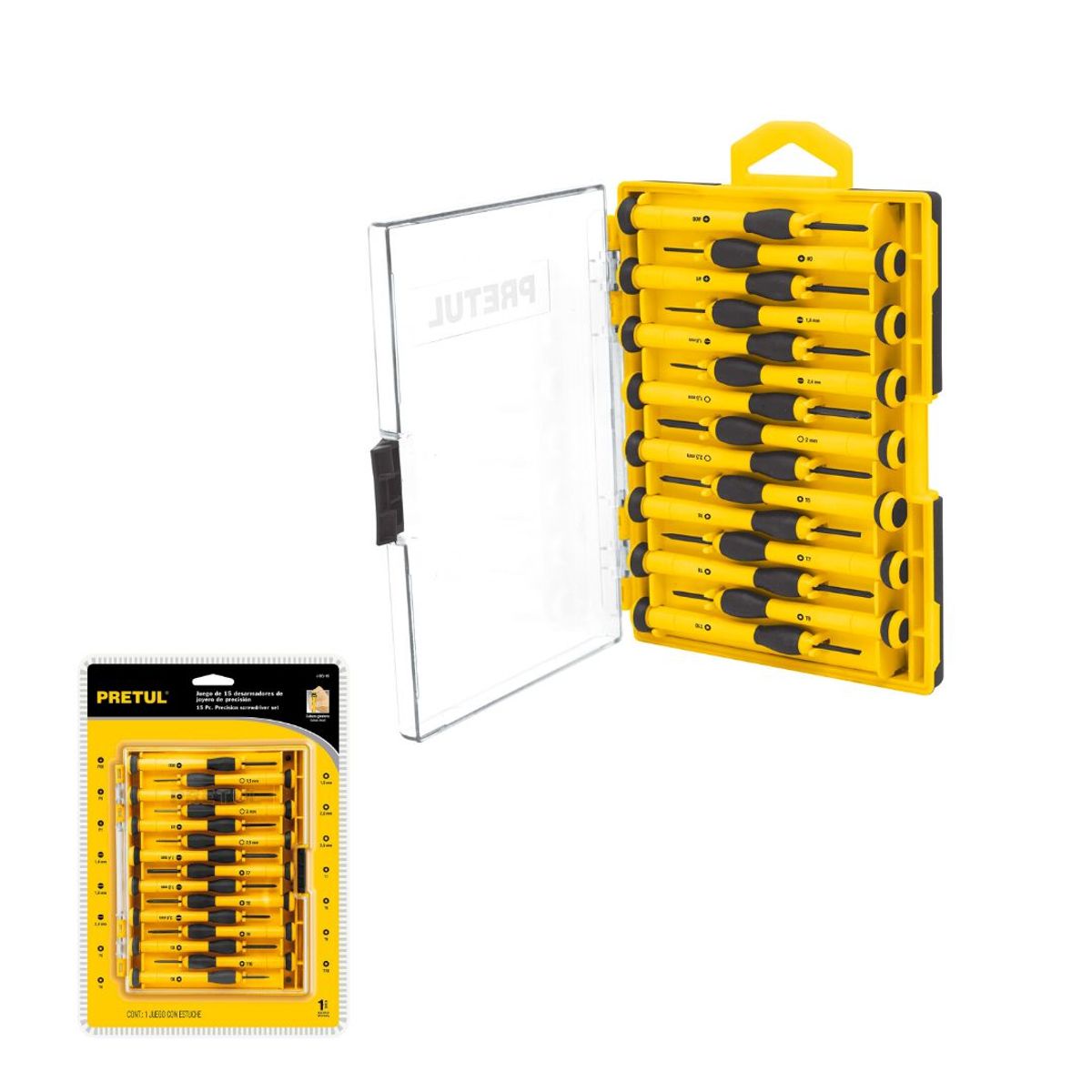 PRETUL - Juego De Desarmadores De Precisión 15 Pzs Pretul