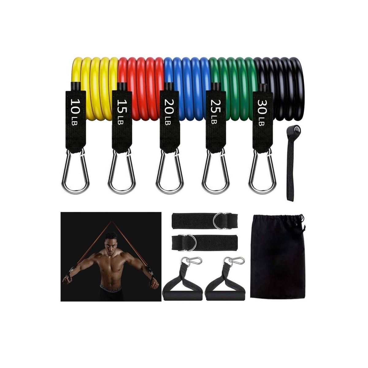 BODY FLEX - Ligas bandas resistencia 11 pzs multicolor