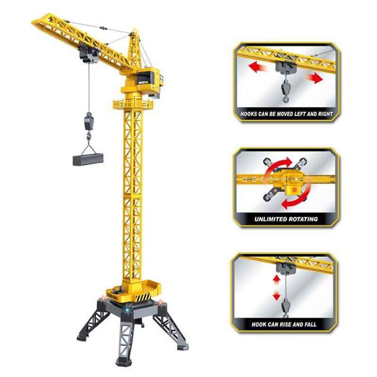 HUINA - Juguete grúa de construcción a control remoto Huina 1585