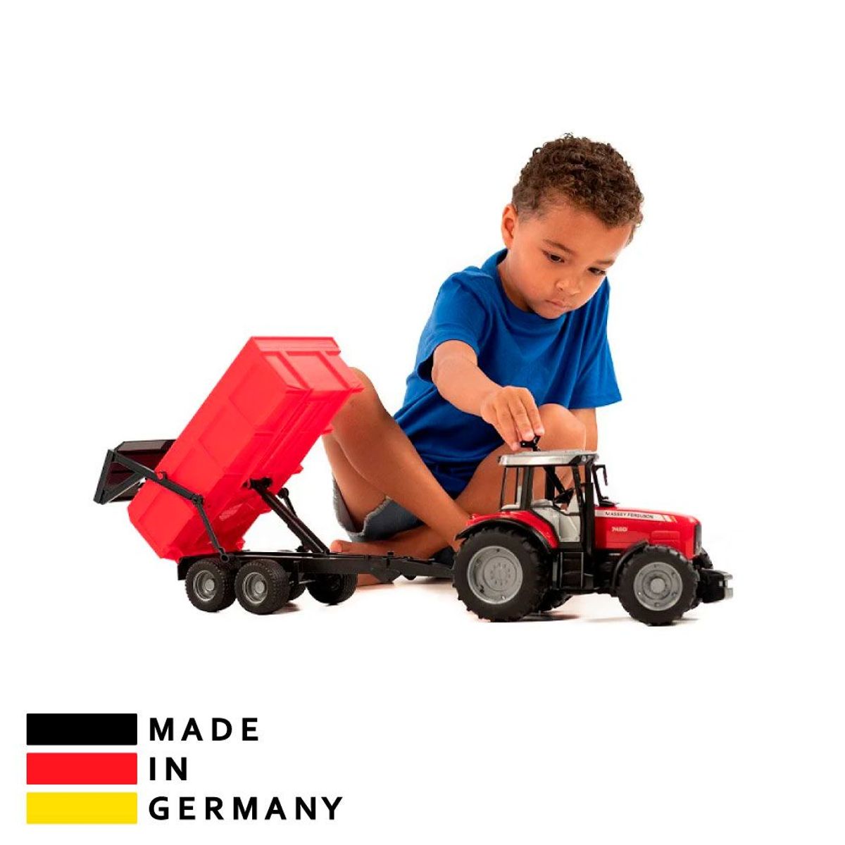 BRUDER - Juguete de Tractor Agrícola Massey con Trailer Bruder 2045