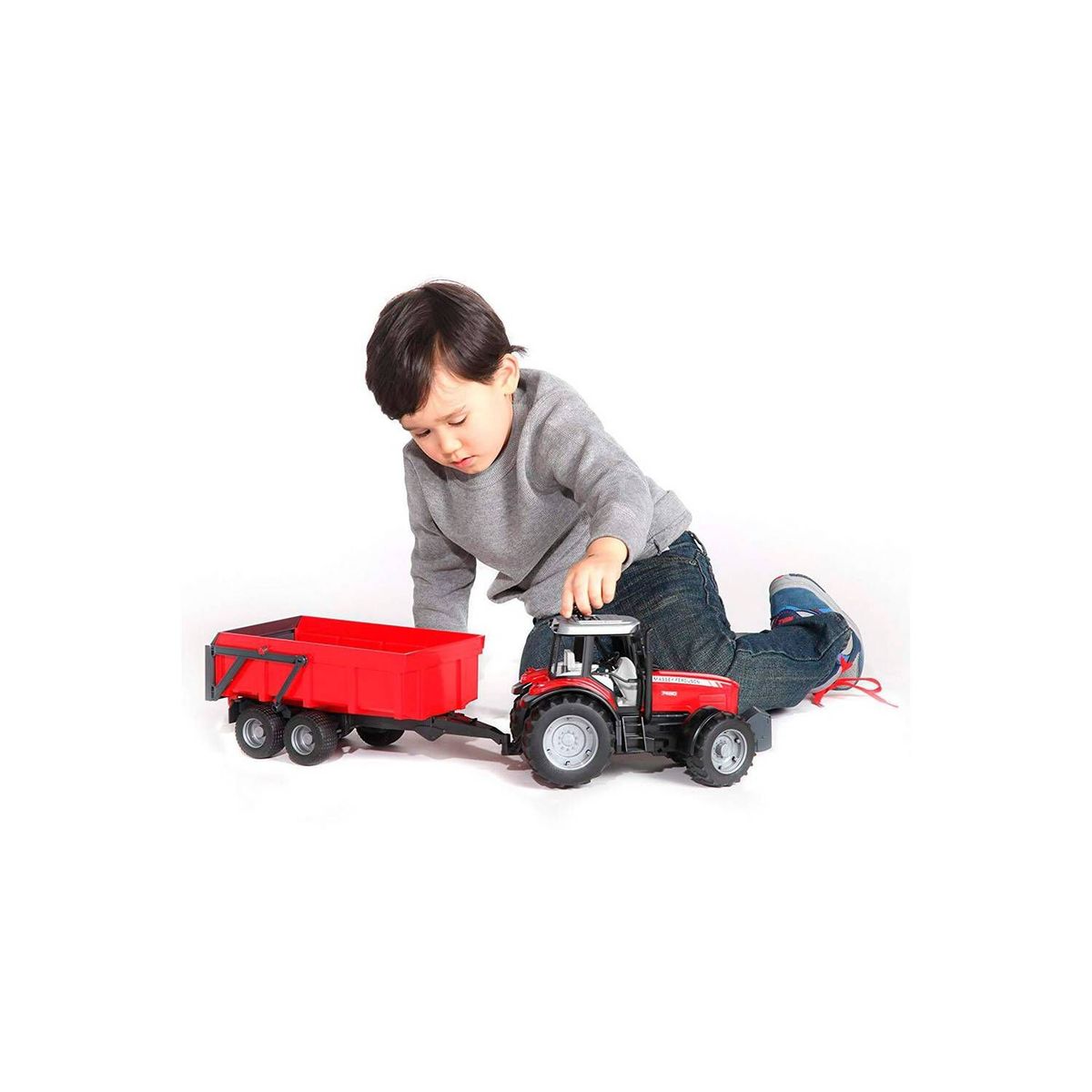 BRUDER - Juguete de Tractor Agrícola Massey con Trailer Bruder 2045