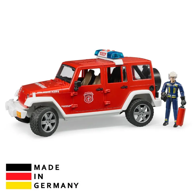BRUDER - Juguete de Camión Jeep Wrangler Bombero Bruder Alemán 02528