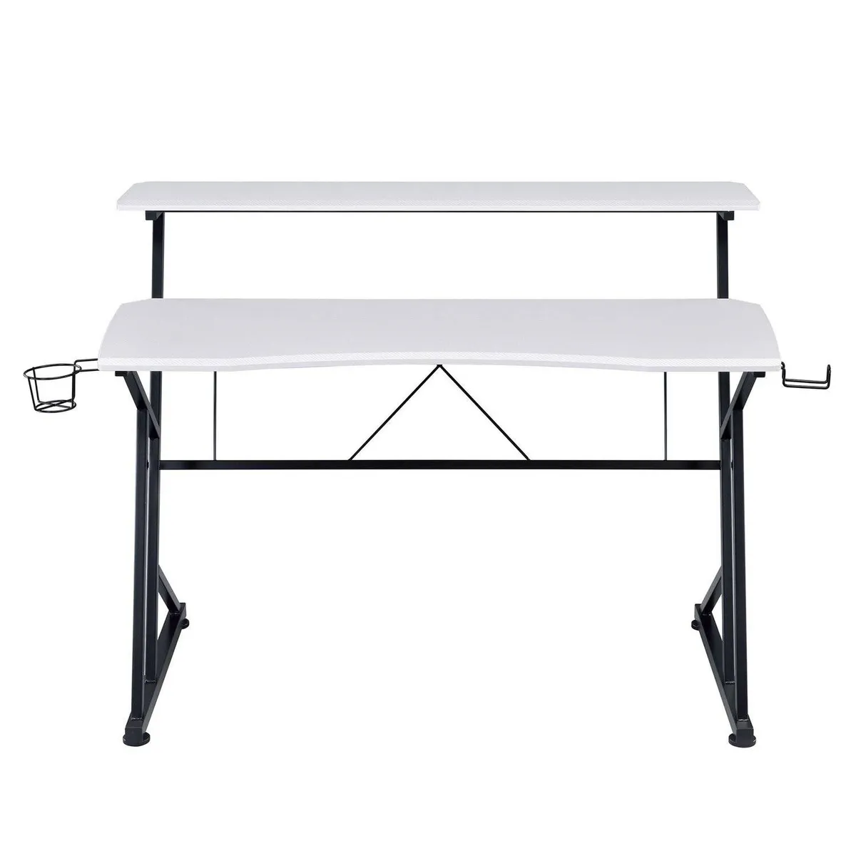 TECHNISPORT - Escritorio Gamer de Fibra de Carbono Blanco