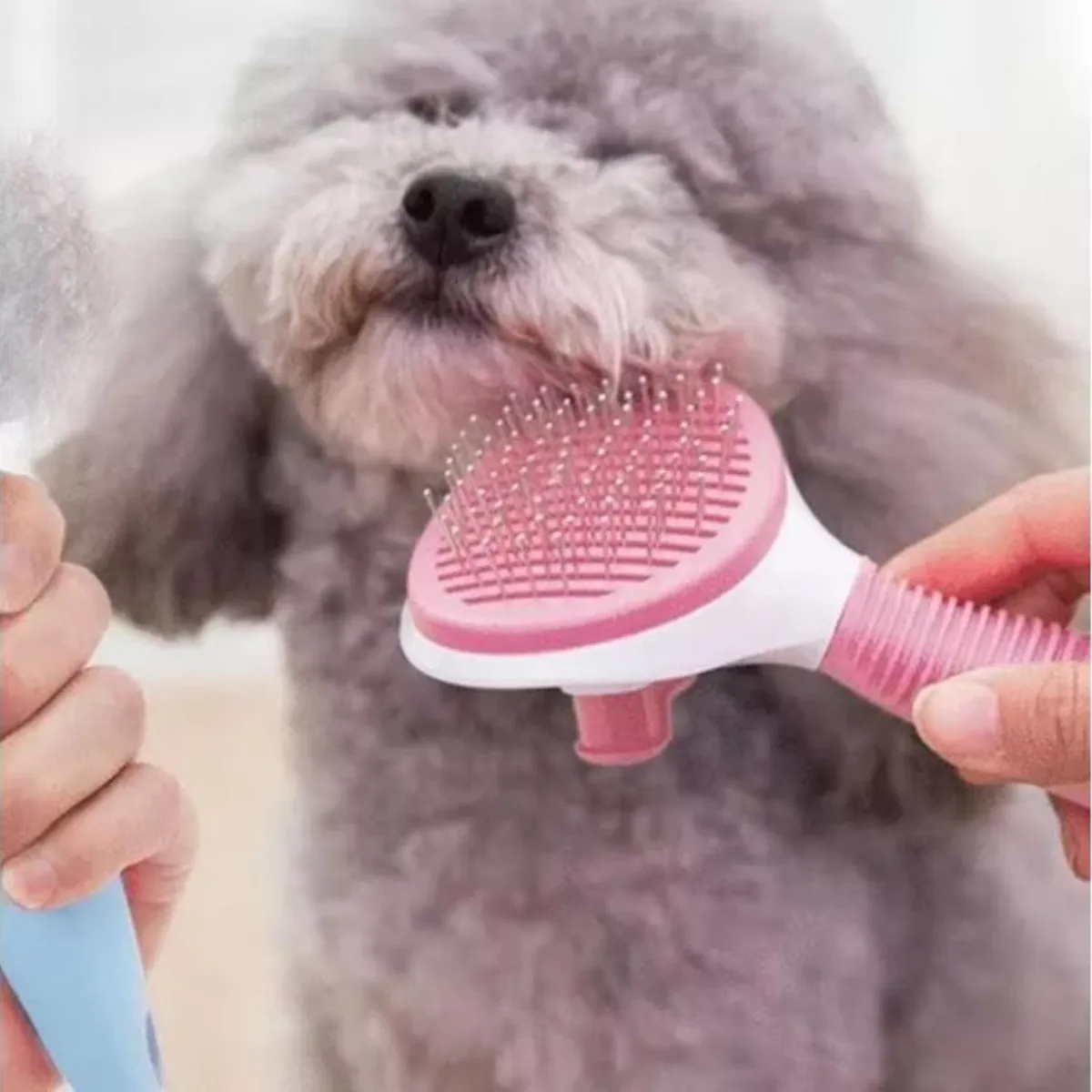 MINARI - Peine Cepillo Quita Pelusa con Expulsador Mascotas Rosa 112P