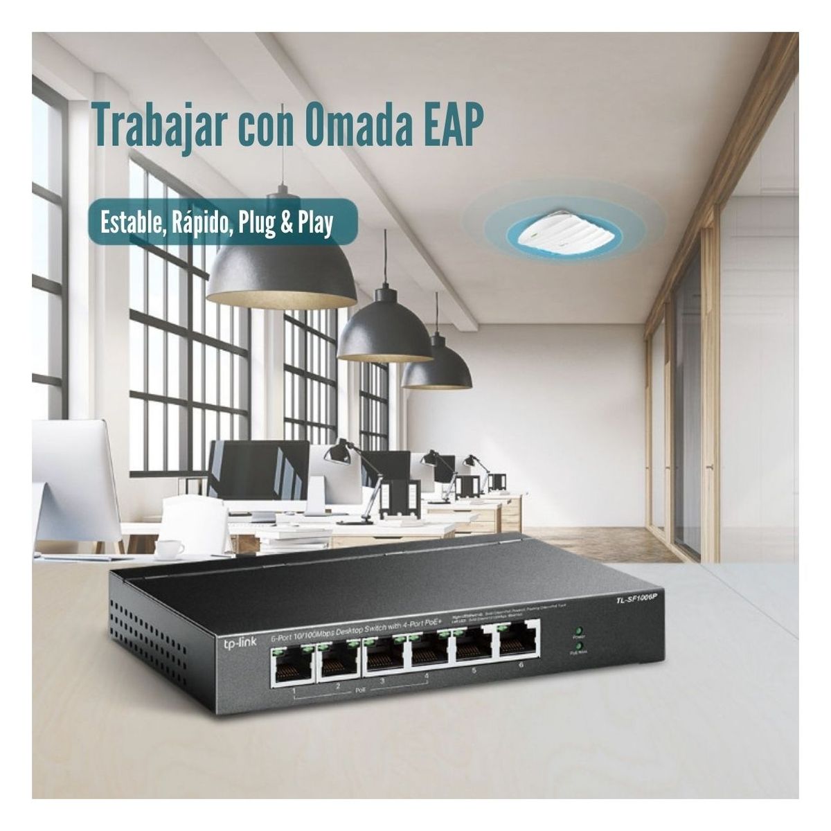 TP LINK - TP-Link - Switch TL-SF1006P de 6 Puertos 10/100 Mbps (4 Puertos POE)