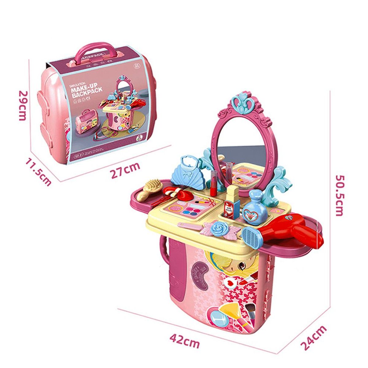MINARI - Set Tocador de Maquillaje Juguete para Niña Mochila 2en1 95J
